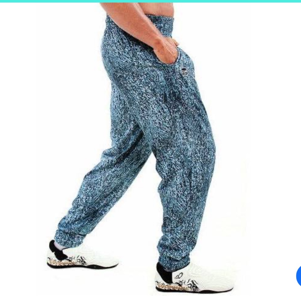 Vintage Otomix Pants small Blue/green Splatter Parachute Sportswear USA Made